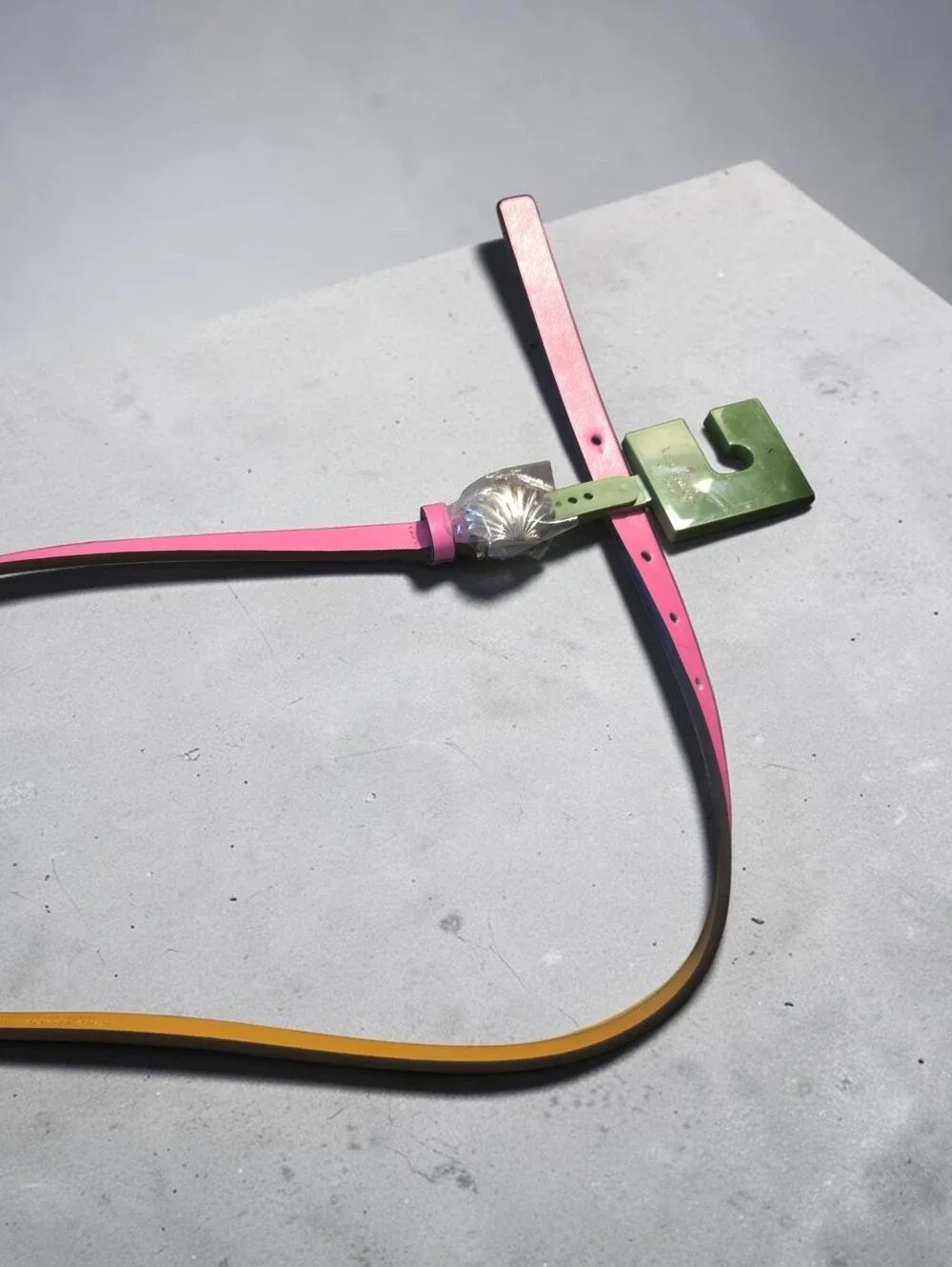 kate spade Pink and Narrow Belt with Silver Shell